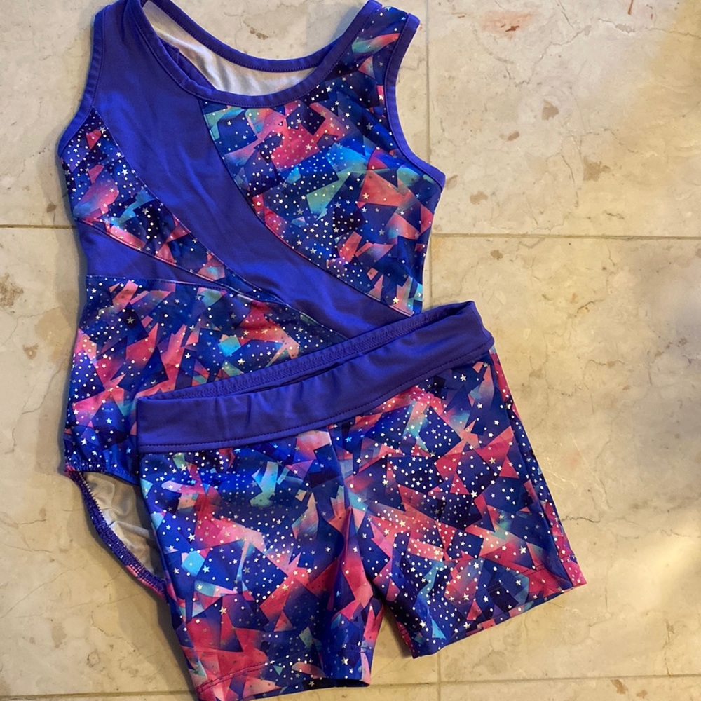 Danskin Leotard and Shorts Set